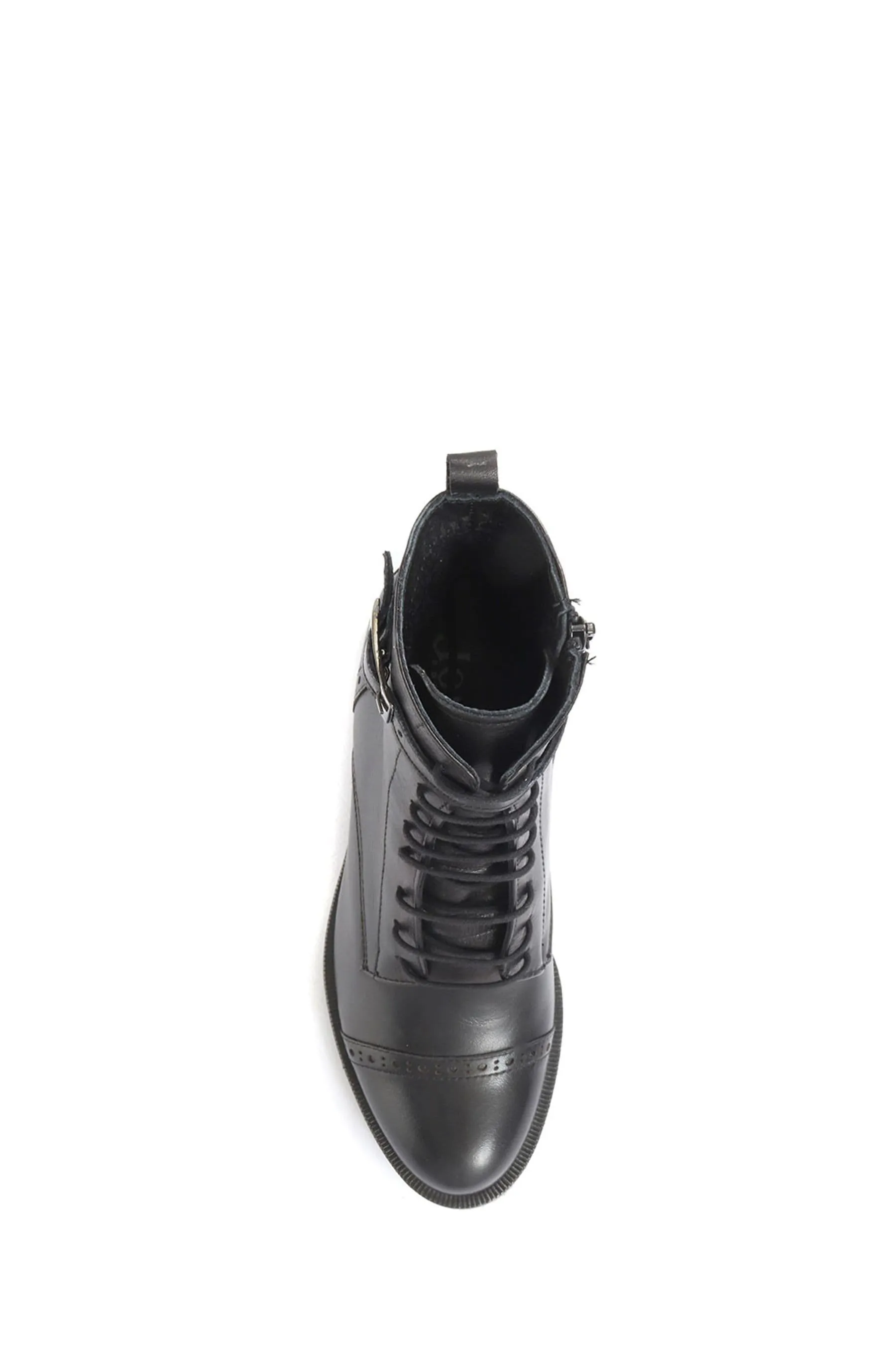 Jones Bootmaker - Madie - Nero alla caviglia in pelle con tacco - Stivali