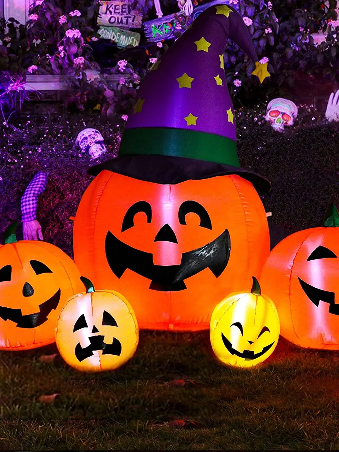 Kalolary Decorazioni Zucca Gonfiabili di Halloween da 7,9 Piedi, Blow Up Pumpkin Decoration for Yard Pumpkin Gonfiabili Decorazi
