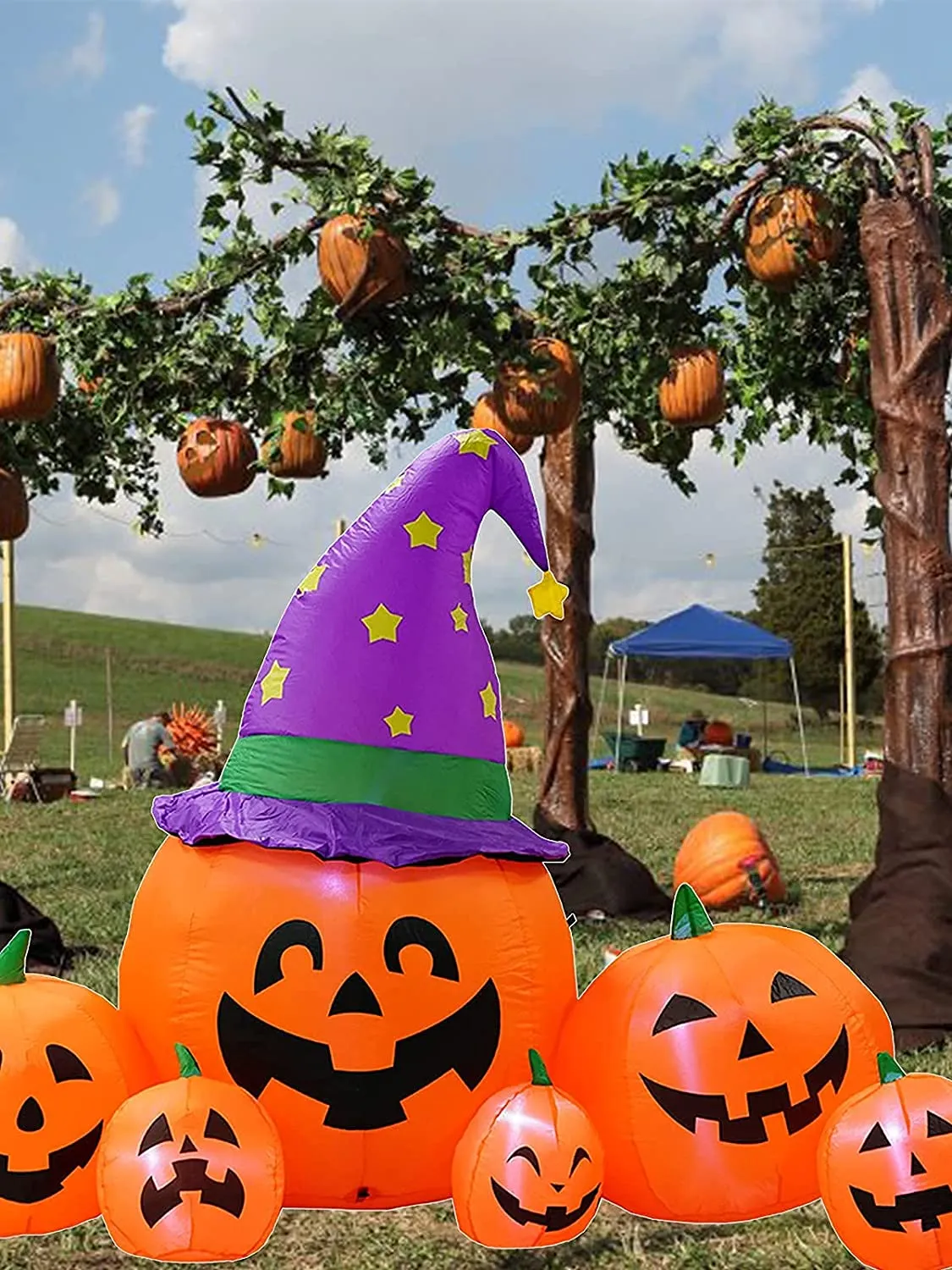 Kalolary Decorazioni Zucca Gonfiabili di Halloween da 7,9 Piedi, Blow Up Pumpkin Decoration for Yard Pumpkin Gonfiabili Decorazi