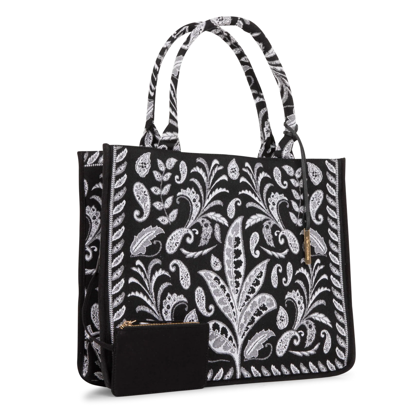  LA FEE MARABOUTEE   Borsa tote in jacquard di cotone | Nero