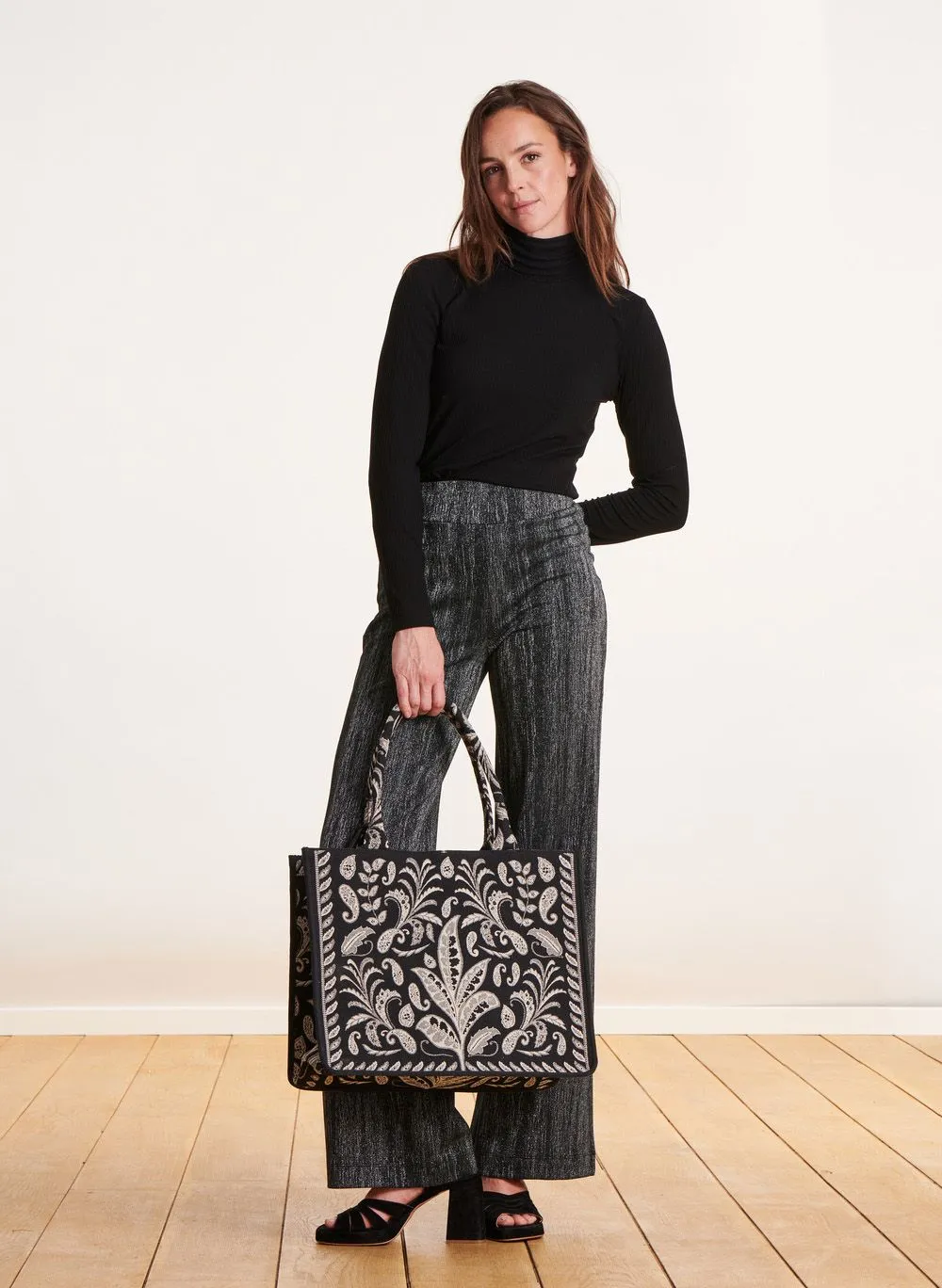  LA FEE MARABOUTEE   Borsa tote in jacquard di cotone | Nero