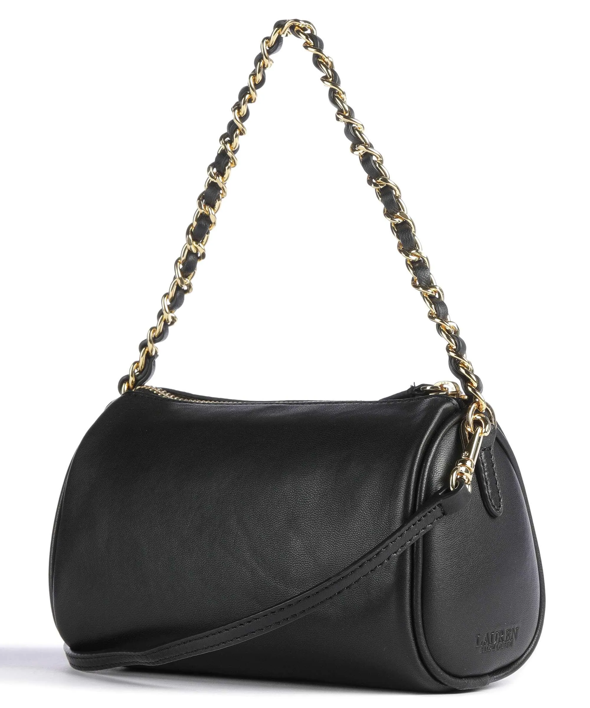  Lauren Ralph Lauren Emelia Small Borsa a spalla pelle di pecora nero  