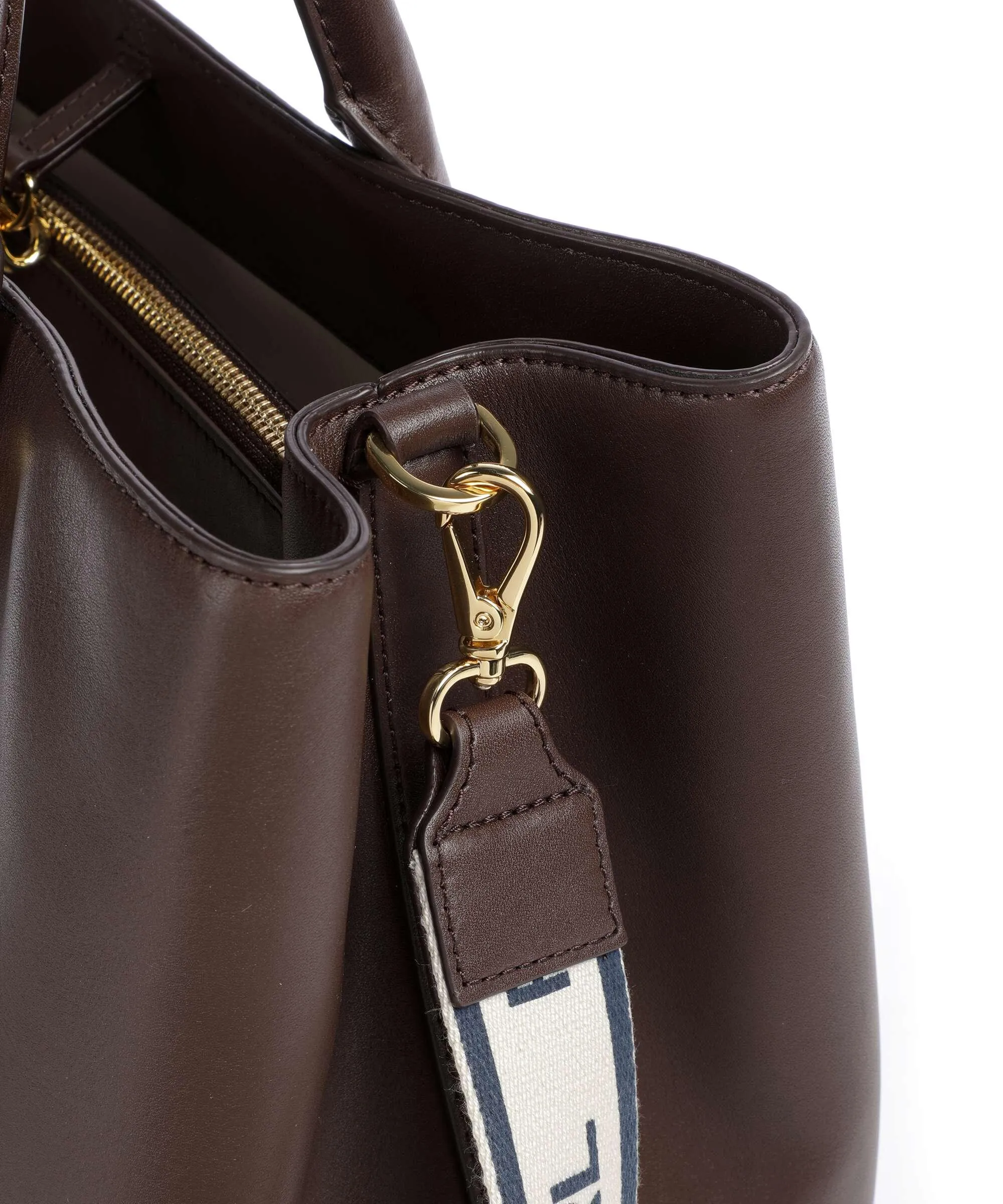  Lauren Ralph Lauren Marcy 36 Borsa a mano pelle di vacchetta finemente grana marrone scuro  