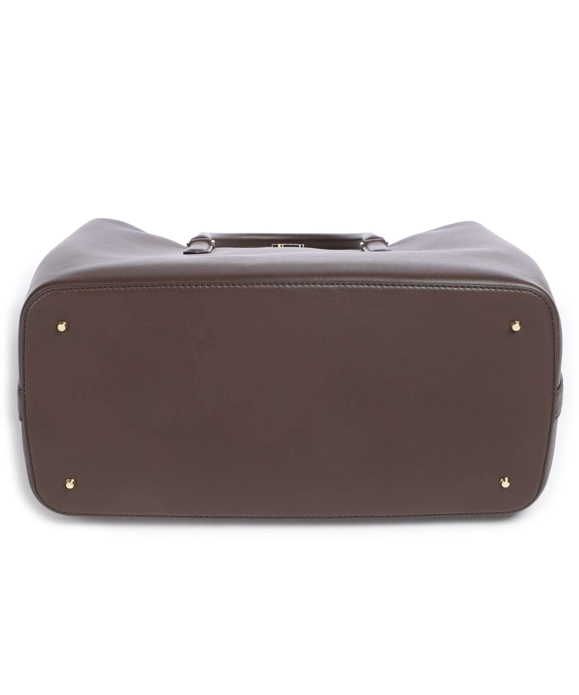  Lauren Ralph Lauren Marcy 36 Borsa a mano pelle di vacchetta finemente grana marrone scuro  