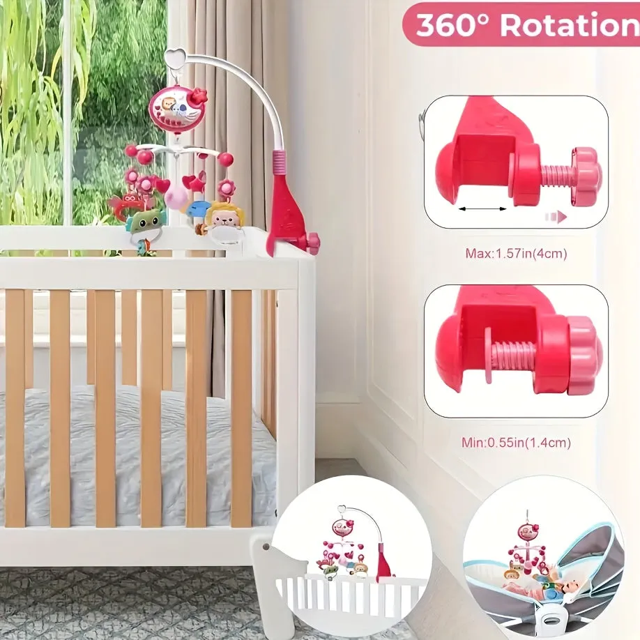 Lettino musicale multifunzionale con telecomando per bambini, campana, luce di proiezione, Natale, Halloween, regali del Ringraz