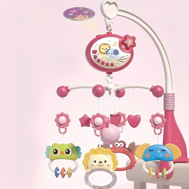 Lettino musicale multifunzionale con telecomando per bambini, campana, luce di proiezione, Natale, Halloween, regali del Ringraz