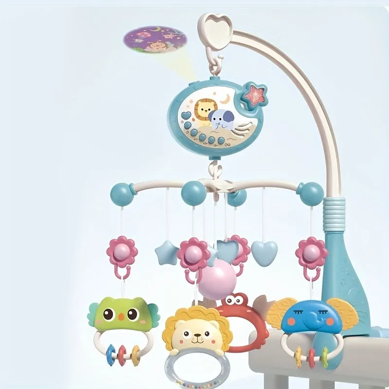 Lettino musicale multifunzionale con telecomando per bambini, campana, luce di proiezione, Natale, Halloween, regali del Ringraz