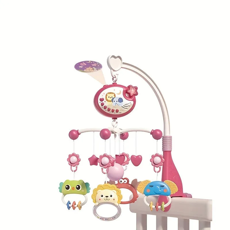 Lettino musicale multifunzionale con telecomando per bambini, campana, luce di proiezione, Natale, Halloween, regali del Ringraz