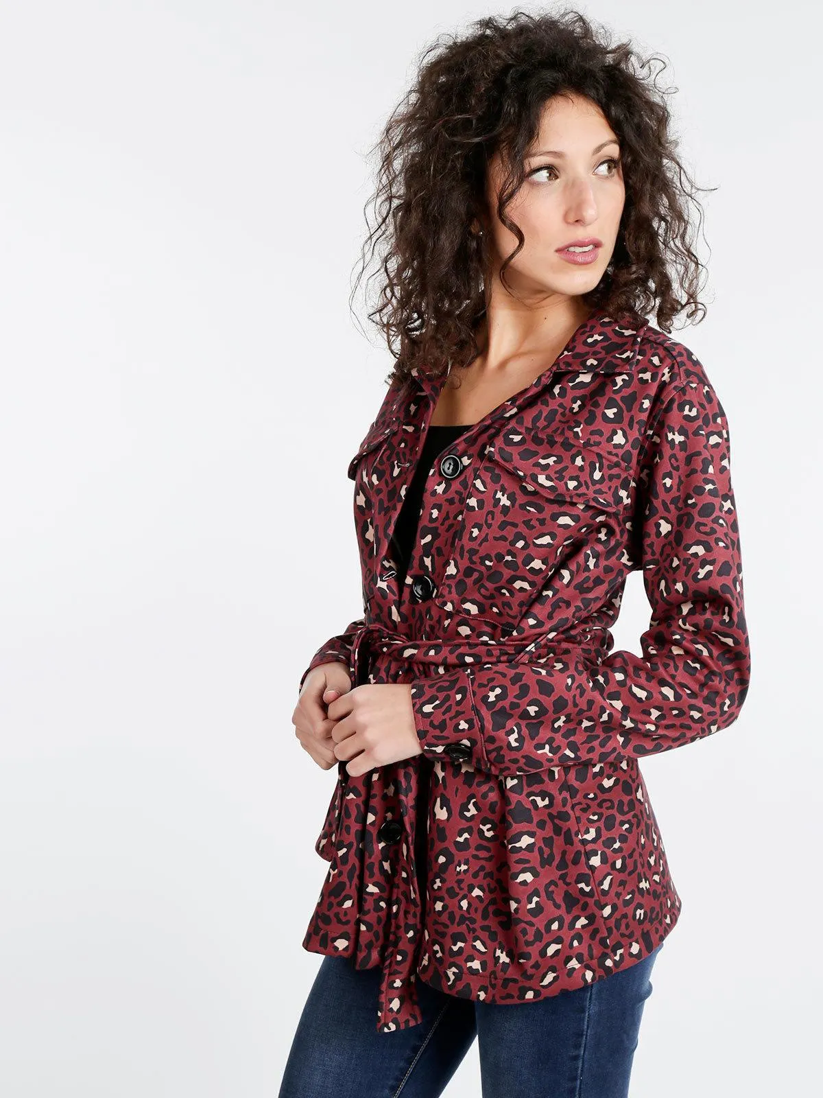 Made In Italy Trench-coat en daim pour femme