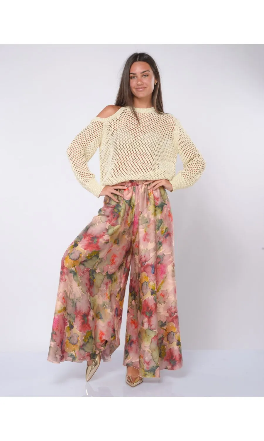 MAGLIA PANNA IN MISTO COTONE