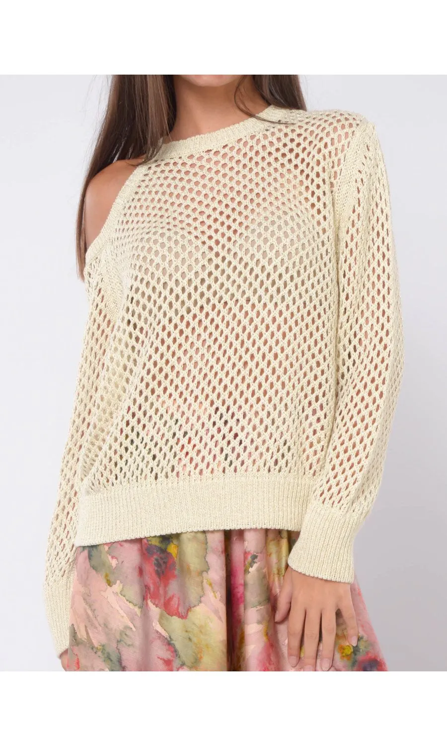 MAGLIA PANNA IN MISTO COTONE