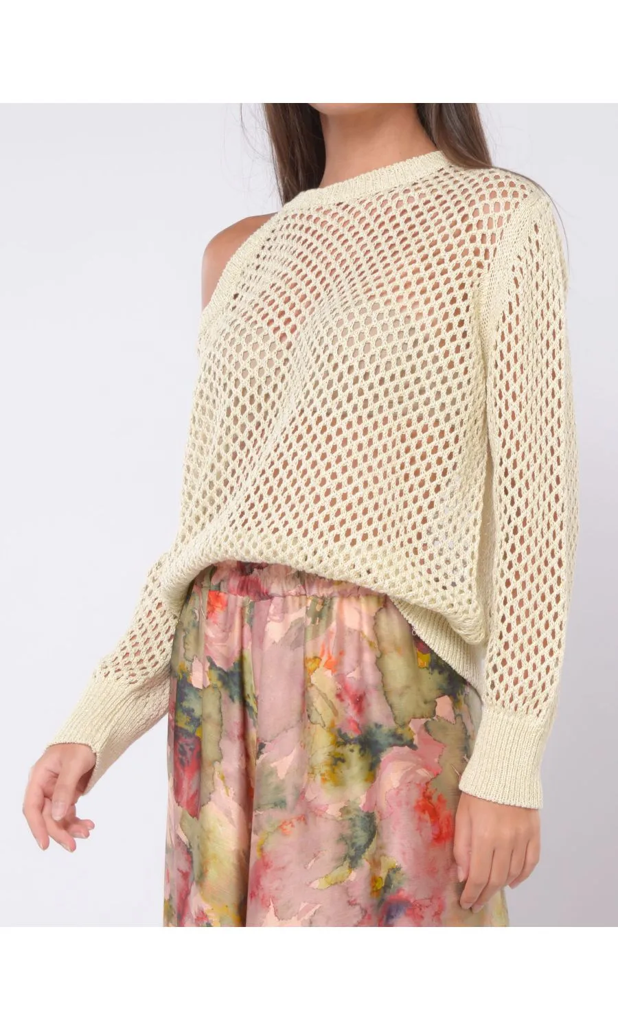 MAGLIA PANNA IN MISTO COTONE