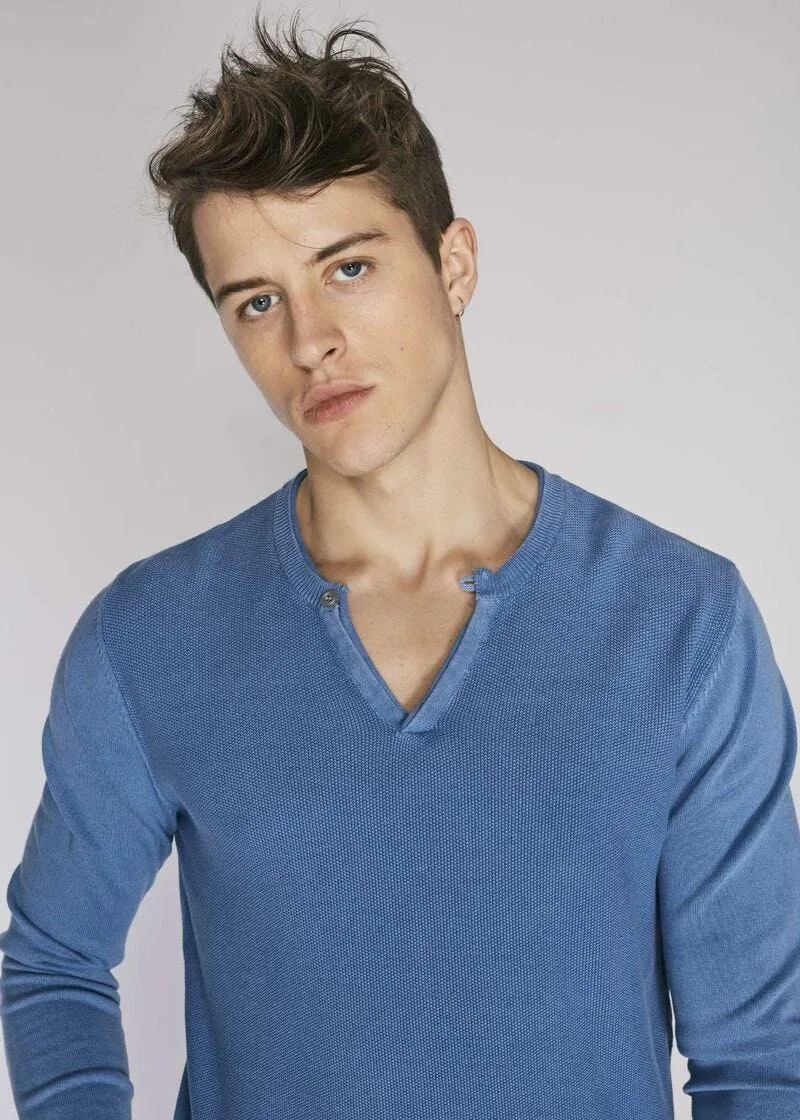 Maglia serafino in puro cotone
