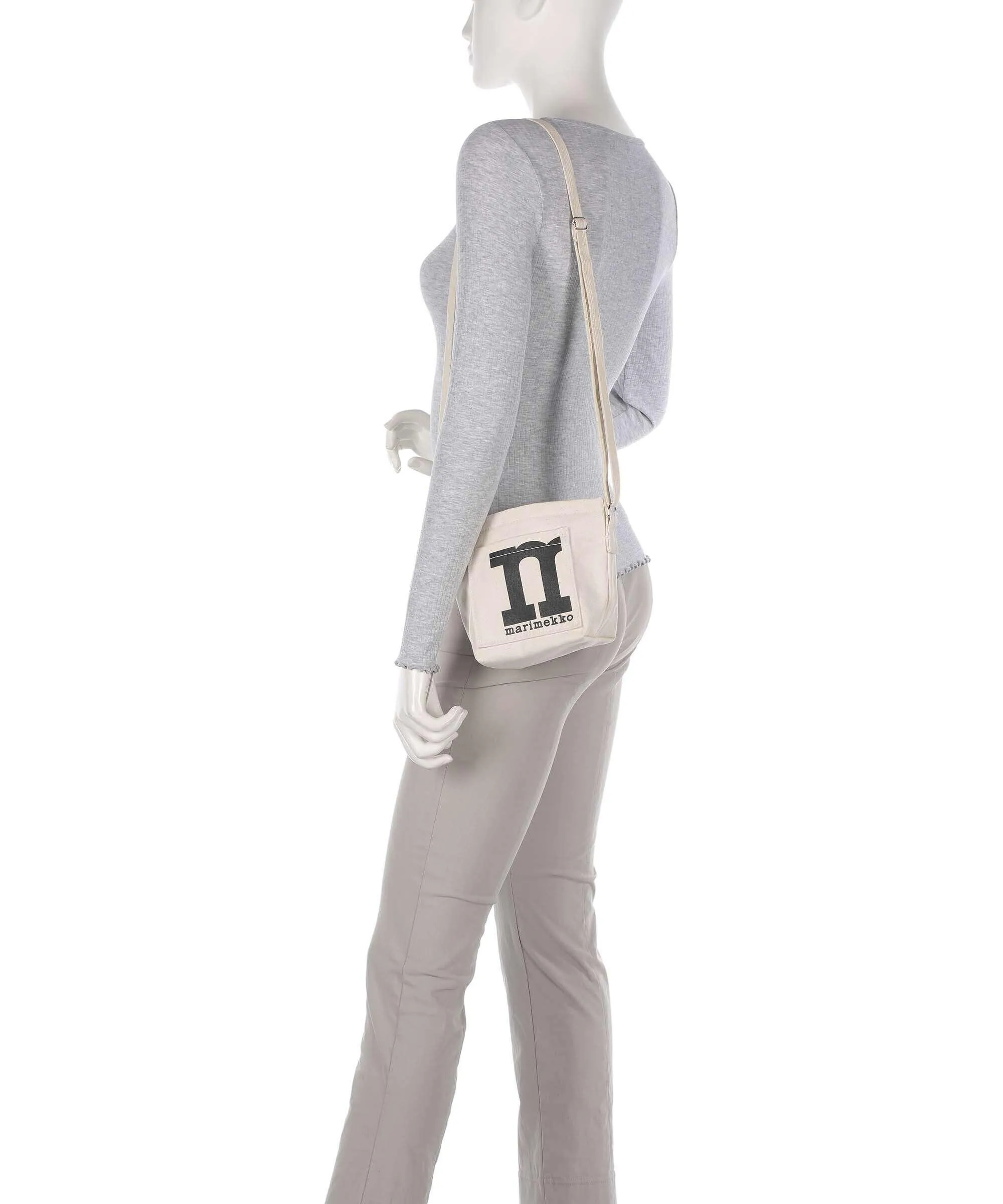  Marimekko Solid Mono Mini Borsa a tracolla cotone natura  