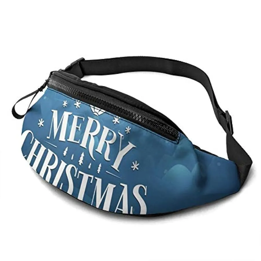 Marsupio per Uomo Donna,Merry Christmas Marsupio con Cintura Tasca a Tracolla Regolabile Borsa a Tracolla Borsa sul Petto per Vi