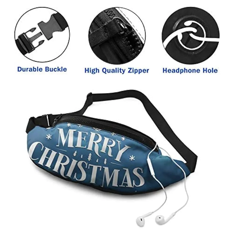 Marsupio per Uomo Donna,Merry Christmas Marsupio con Cintura Tasca a Tracolla Regolabile Borsa a Tracolla Borsa sul Petto per Vi
