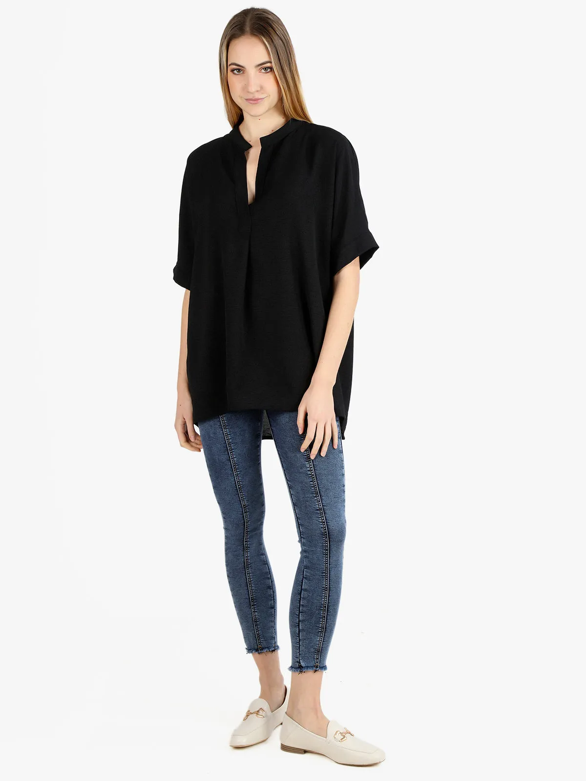 Melitea Blouse longue femme col V