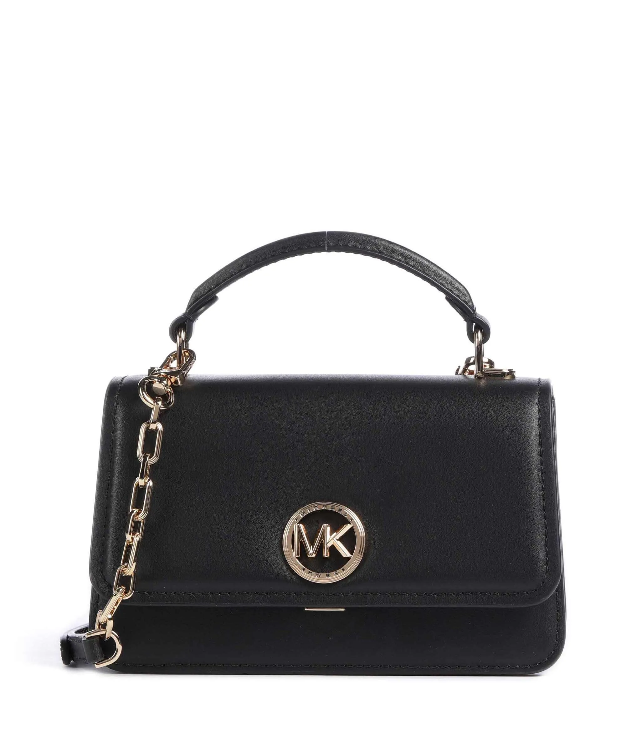  Michael Kors Delancey Borsa a tracolla pelle di vacchetta finemente grana nero  