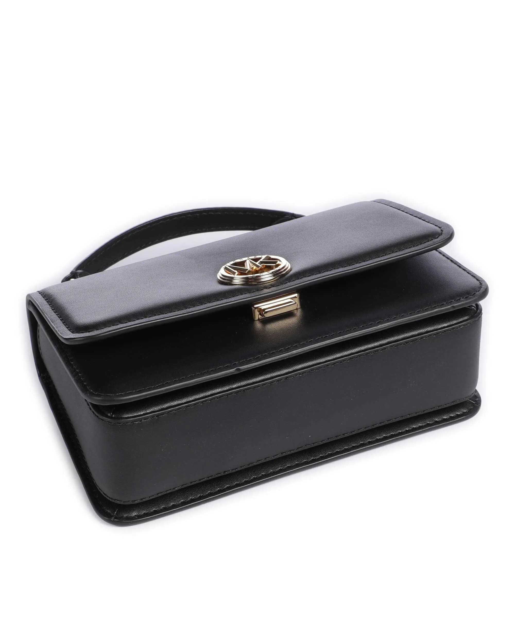  Michael Kors Delancey Borsa a tracolla pelle di vacchetta finemente grana nero  