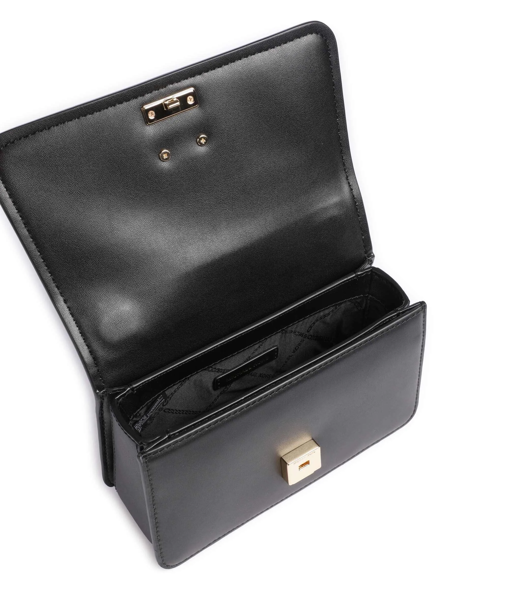  Michael Kors Delancey Borsa a tracolla pelle di vacchetta finemente grana nero  