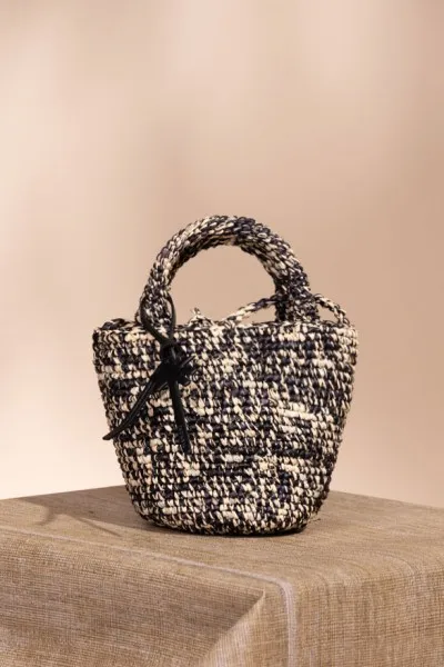 Mini borsa a mano in rafia CAMUFLAGE