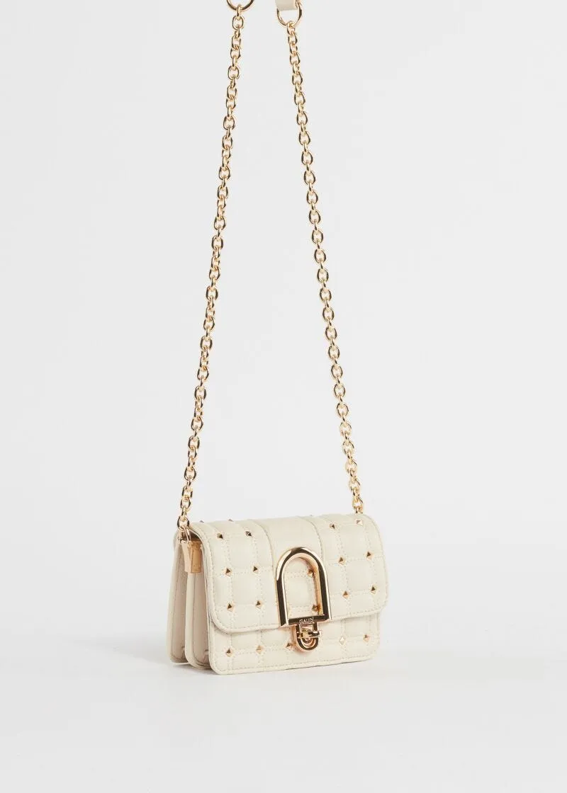 Mini crossbody matelassé con borchie