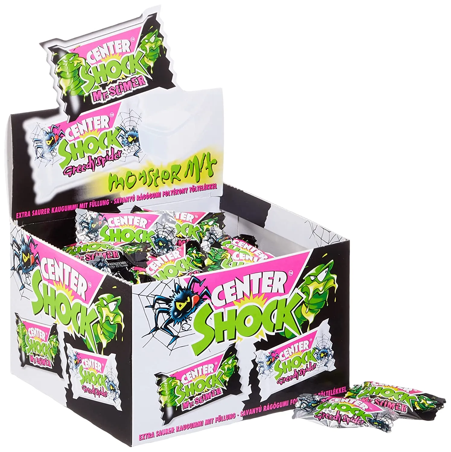 Mix spaventoso di shock centrale | Scatola con 100 Kaugummis | Extra-sauer | Zufallsgeschmack