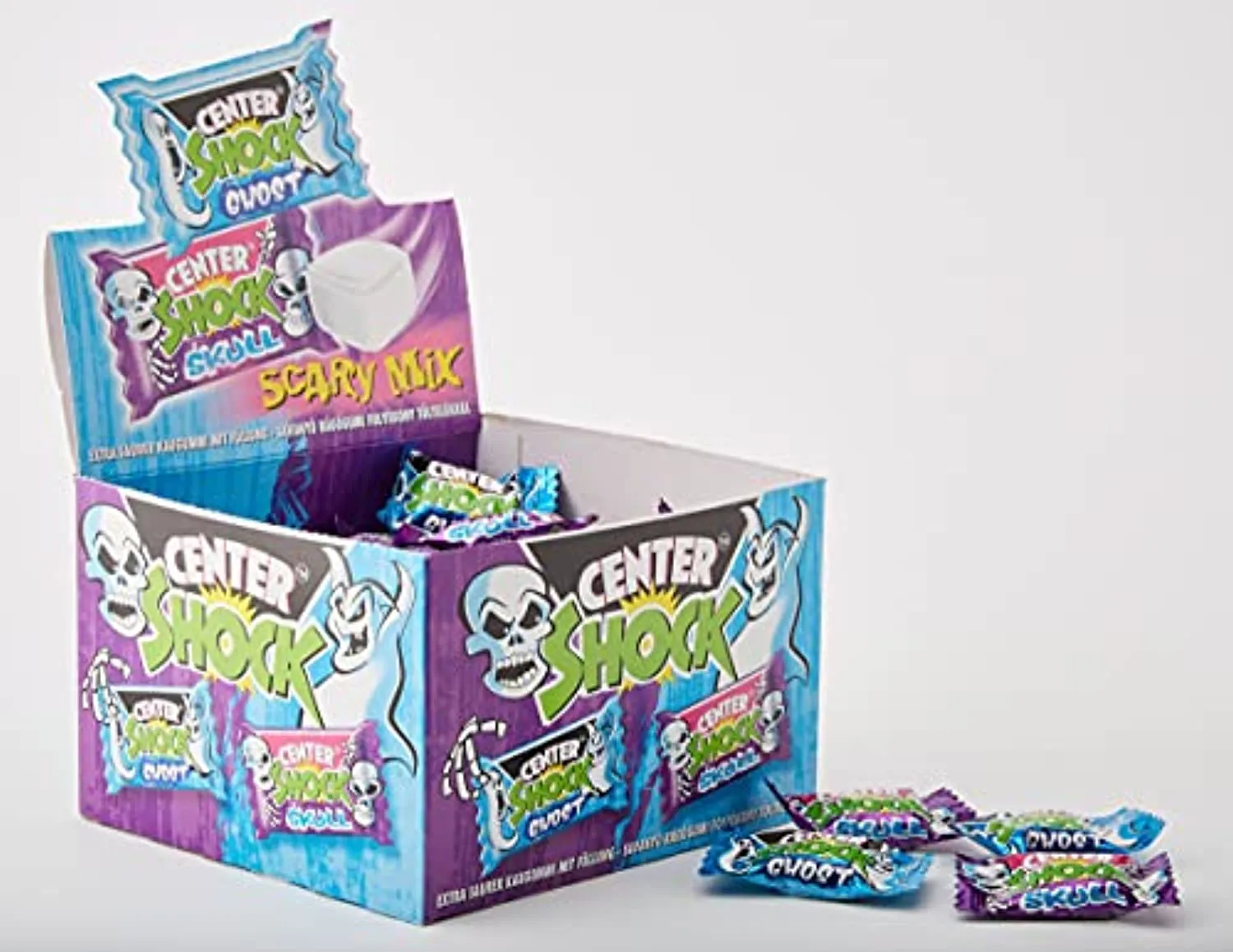 Mix spaventoso di shock centrale | Scatola con 100 Kaugummis | Extra-sauer | Zufallsgeschmack