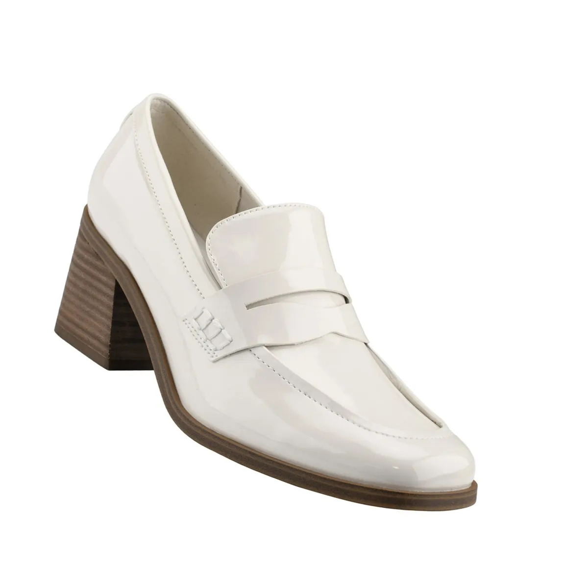 Mocassini e ballerine da donna Marc Fisher Italia Kchris Mocassino con tacco Chic Cream Patent
