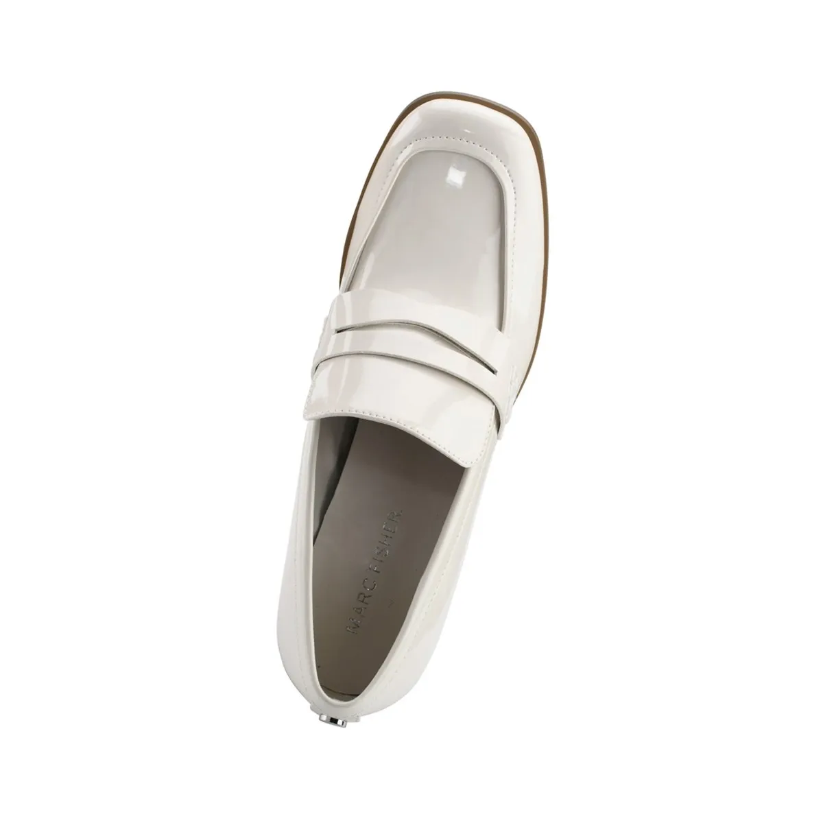 Mocassini e ballerine da donna Marc Fisher Italia Kchris Mocassino con tacco Chic Cream Patent