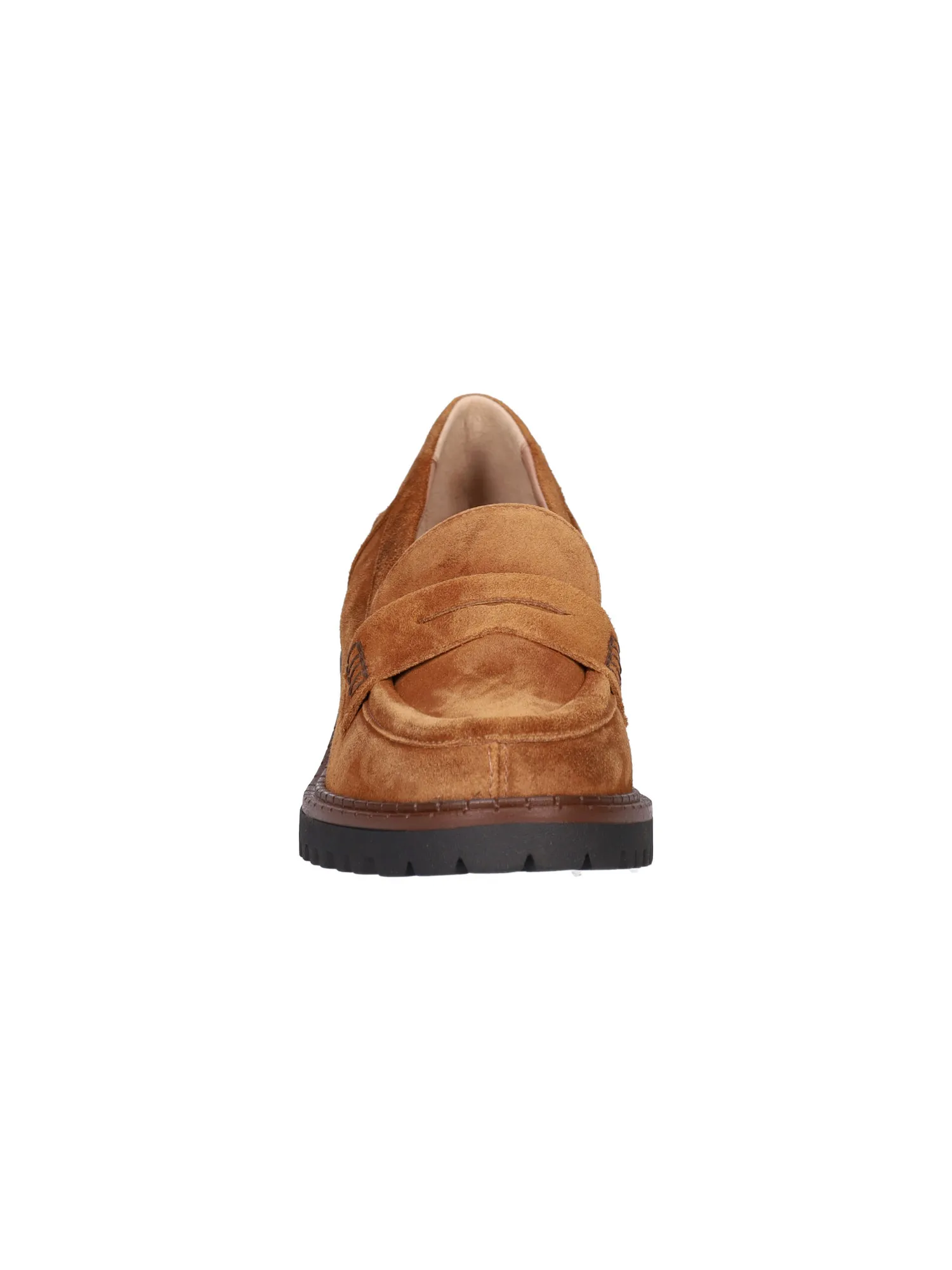 Mocassino tacco largo Confort da donna cuoio
