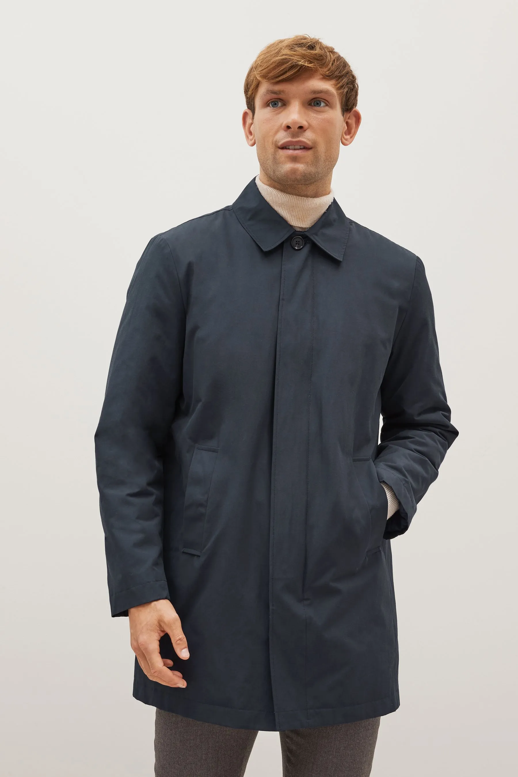 Navy  - Trench resistente alla doccia