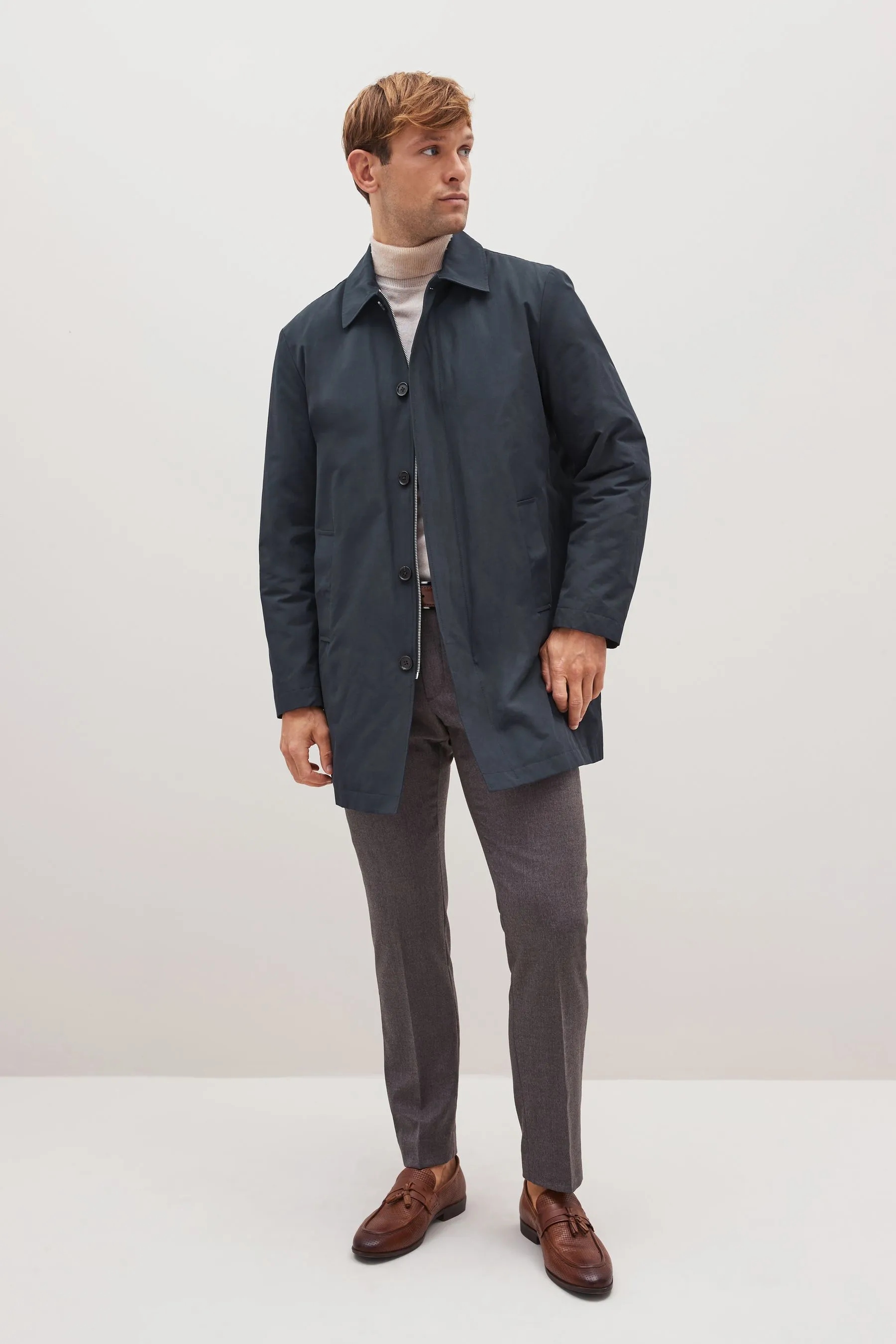 Navy  - Trench resistente alla doccia