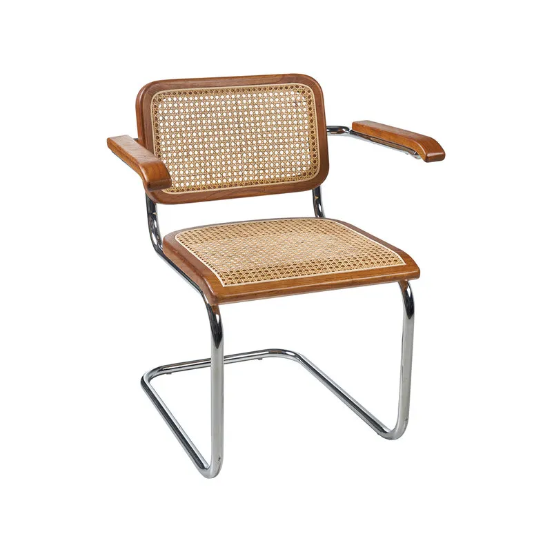 Novità Home Set da 4 Olimpia - sedia marrone rattan con braccioli, marrone