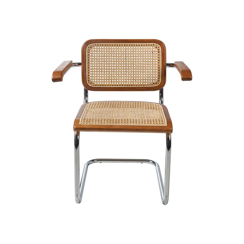 Novità Home Set da 4 Olimpia - sedia marrone rattan con braccioli, marrone