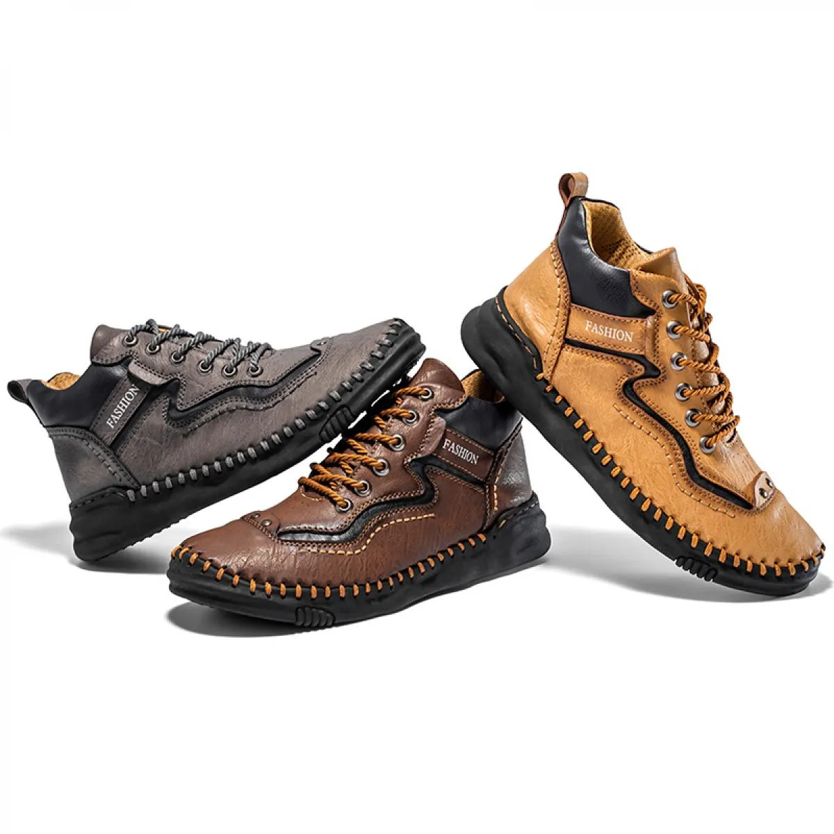 Nuovo autunno stivali di pelle fatti a mano scarpe da uomo stivali casual inverno kaki retro caviglia in pelle botas utensili ve