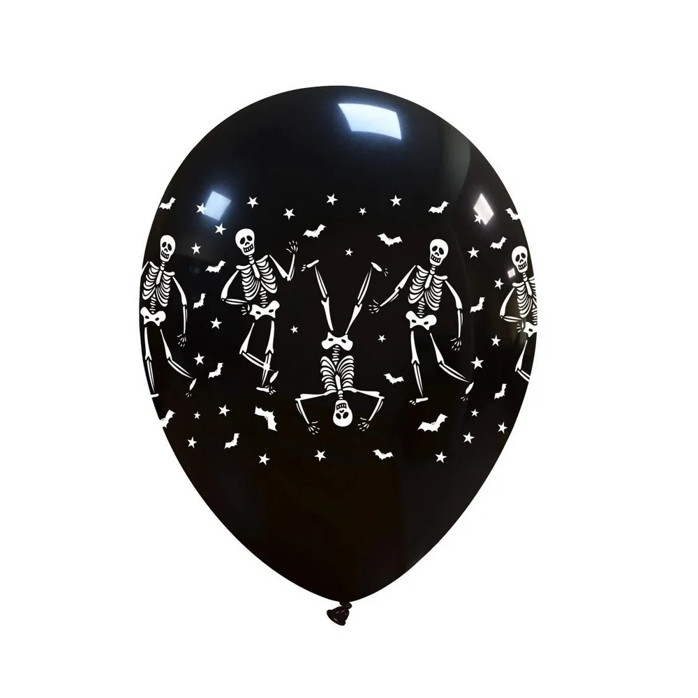 Palloncini in lattice nerii con scheletri halloween cf da 100 pz