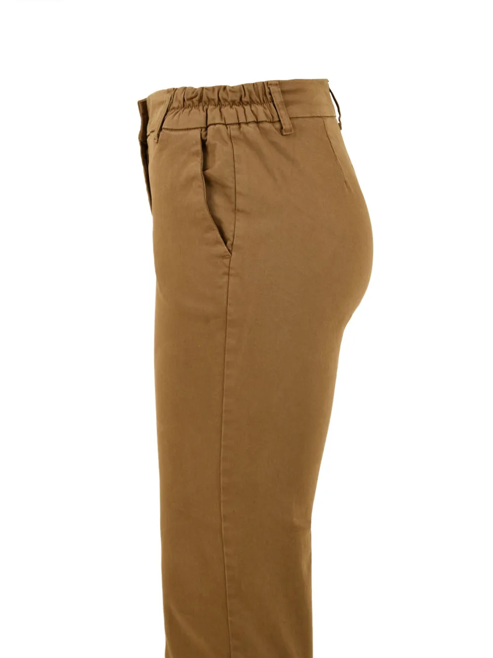 Pantalone marrone dritto da Donna con passanti