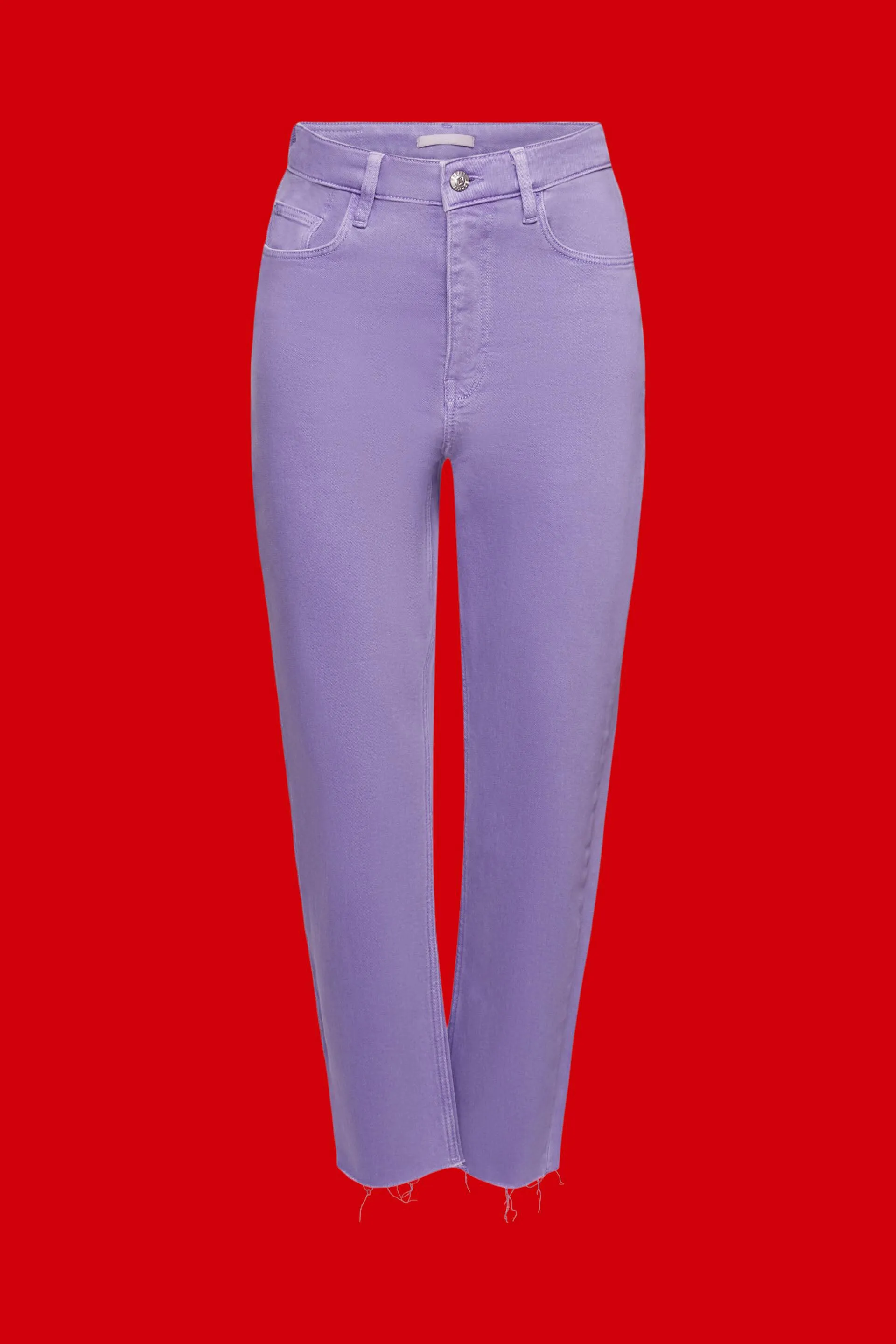 Pantaloni cropped con orlo con frange