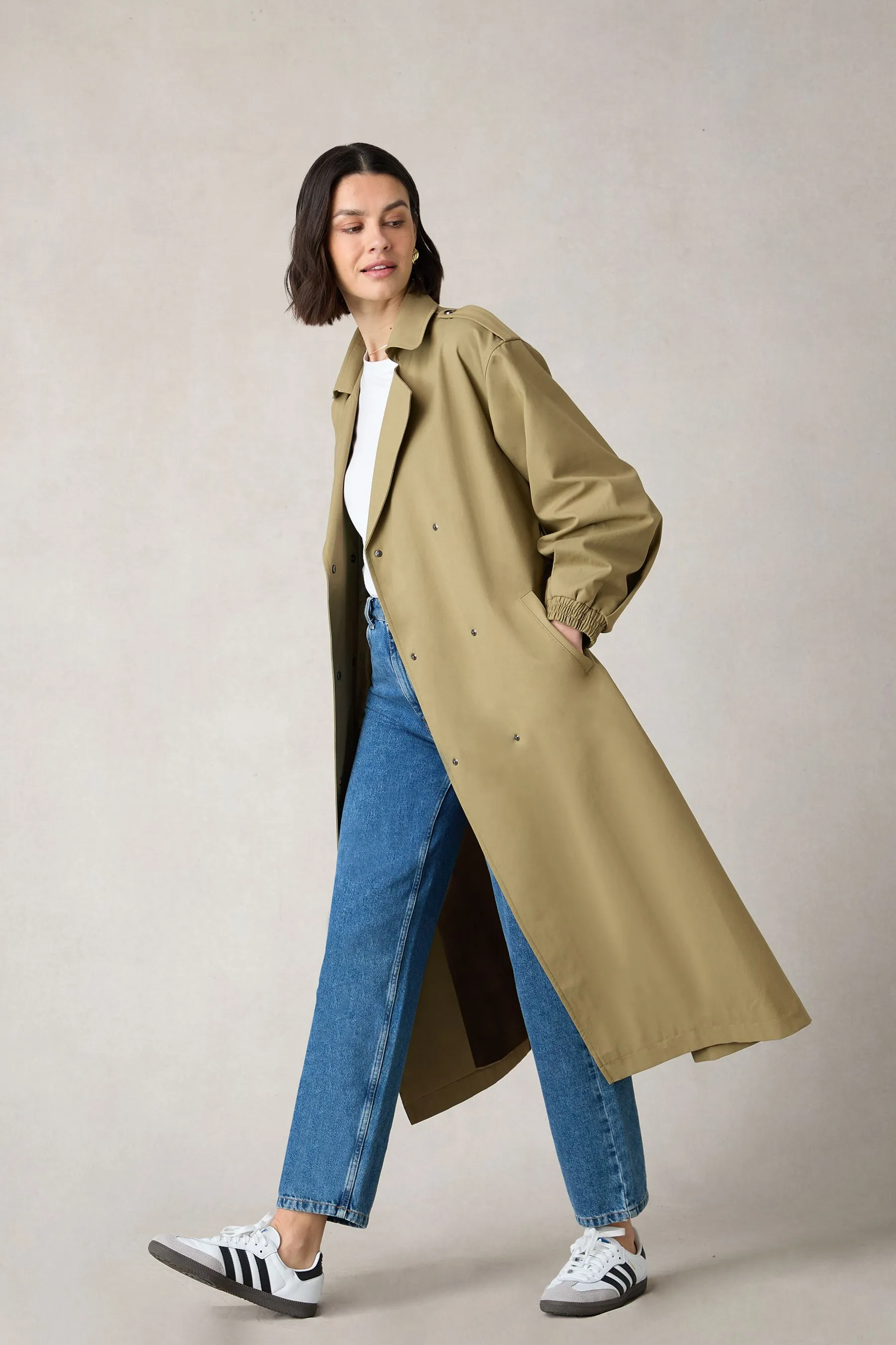 Ro&Zo Green - Petite Trench Coat