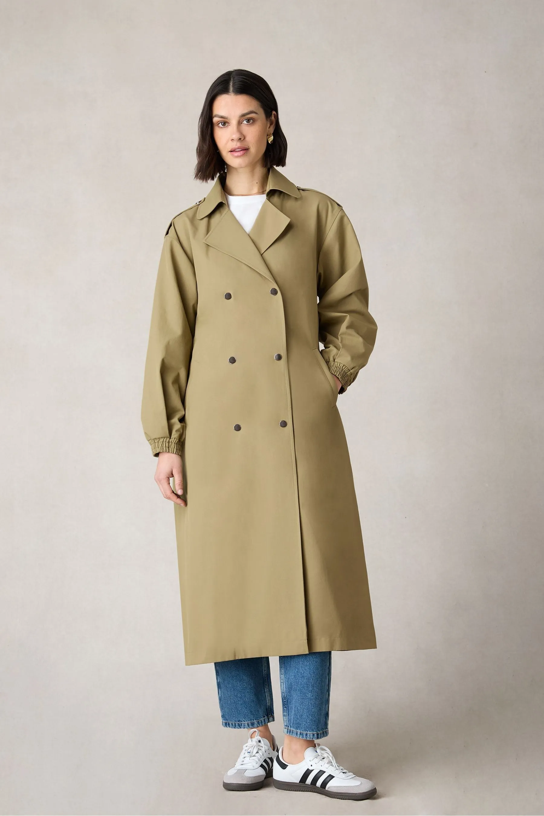 Ro&Zo Green - Petite Trench Coat