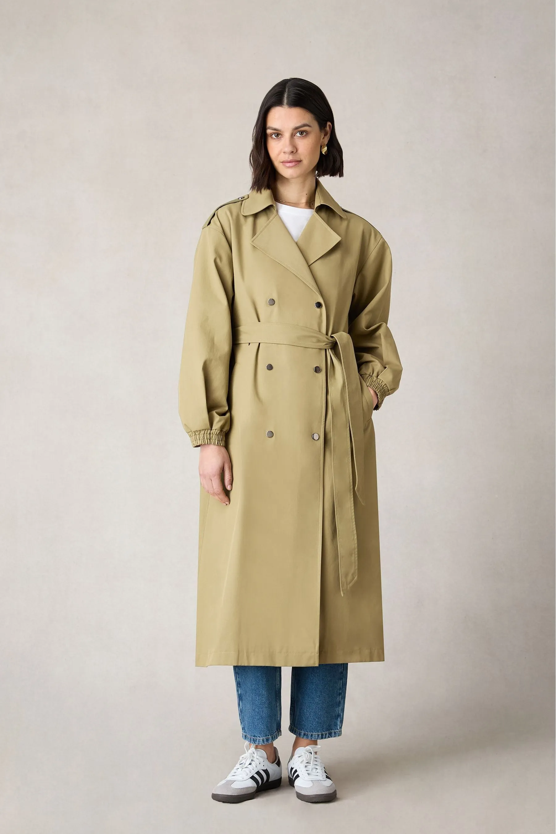 Ro&Zo Green - Petite Trench Coat