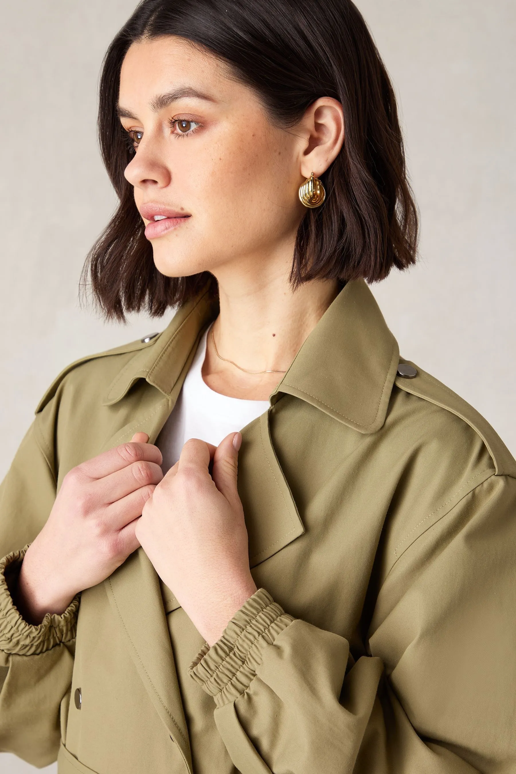 Ro&Zo Green - Petite Trench Coat