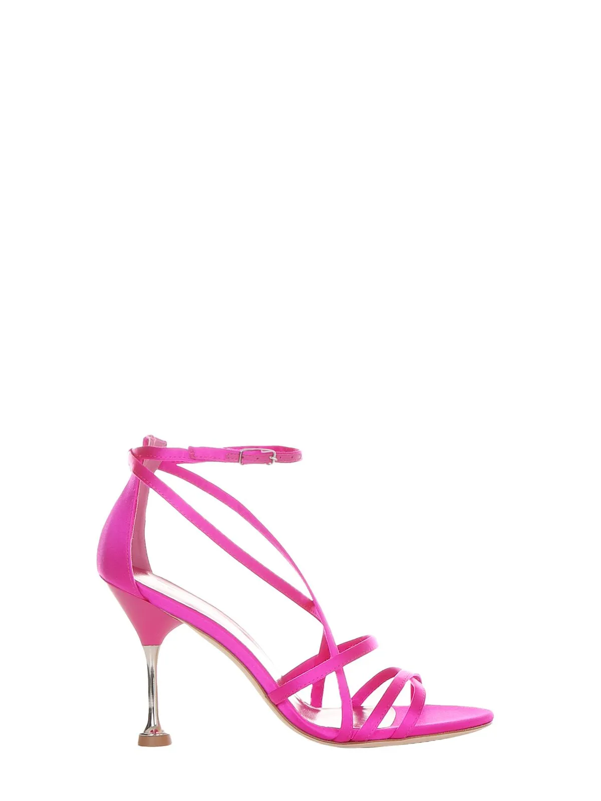 SANDALI FUCSIA IN SATIN