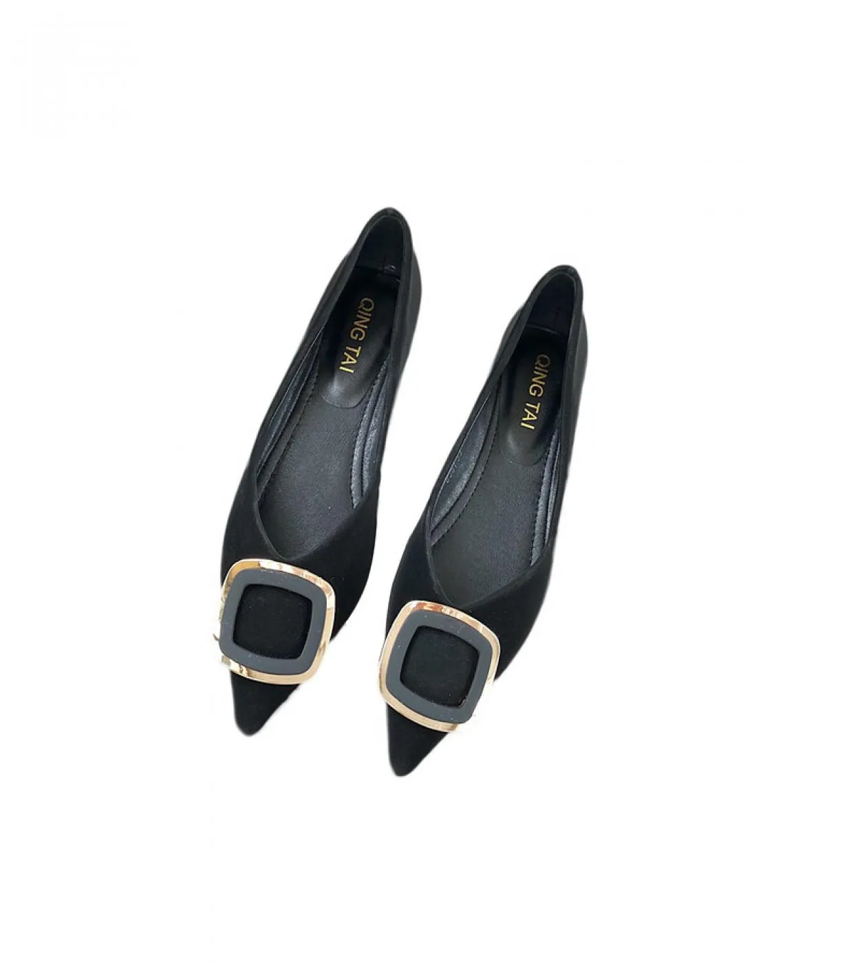Scarpe con tacco basso da donna con fibbia quadrata Décolleté in pelle con punta a punta Primavera Novità Scarpe da lavoro da do