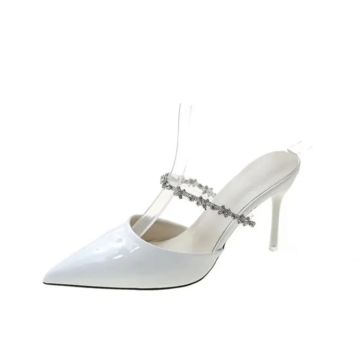 Scarpe da donna di design Scarpe estive con strass di lusso Scarpe da donna con punta a punta Pantofole con tacco alto da donna