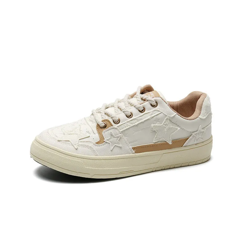 Scarpe da skate piatte in tela patchwork moda uomo