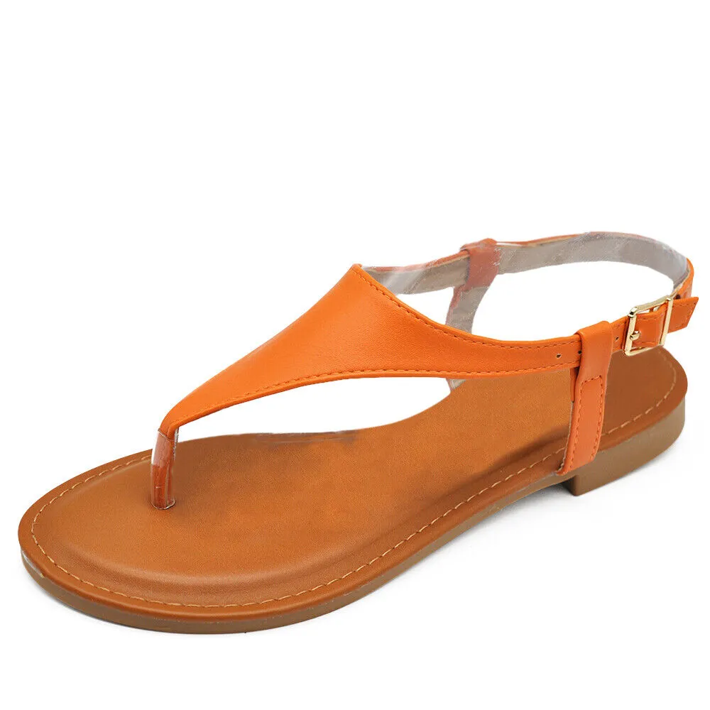 Scarpe Sandali Estivi Infradito Bassi Da Donna 2205 nero bianco arancione
