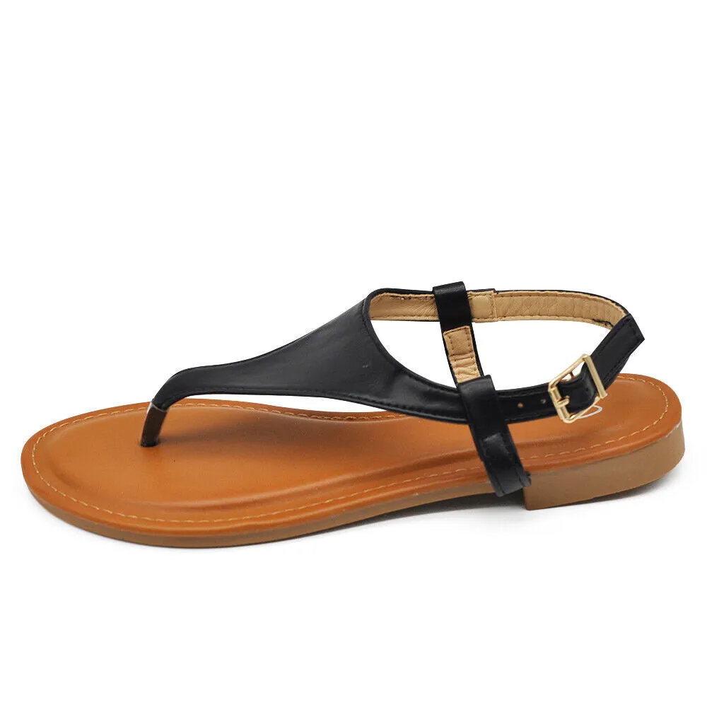 Scarpe Sandali Estivi Infradito Bassi Da Donna 2205 nero bianco arancione