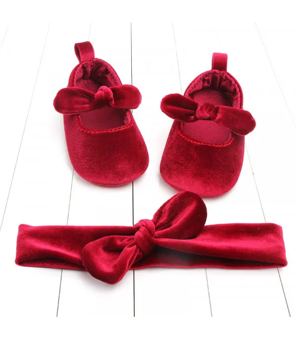 Scarpette e fascia velluto Baby